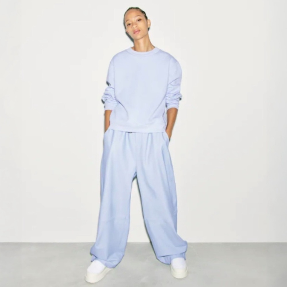 Zara x Kassl edition baby blue leather pants